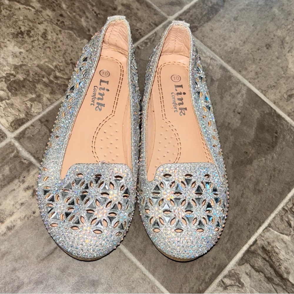 Link Toddler Sparkling Silver Flats